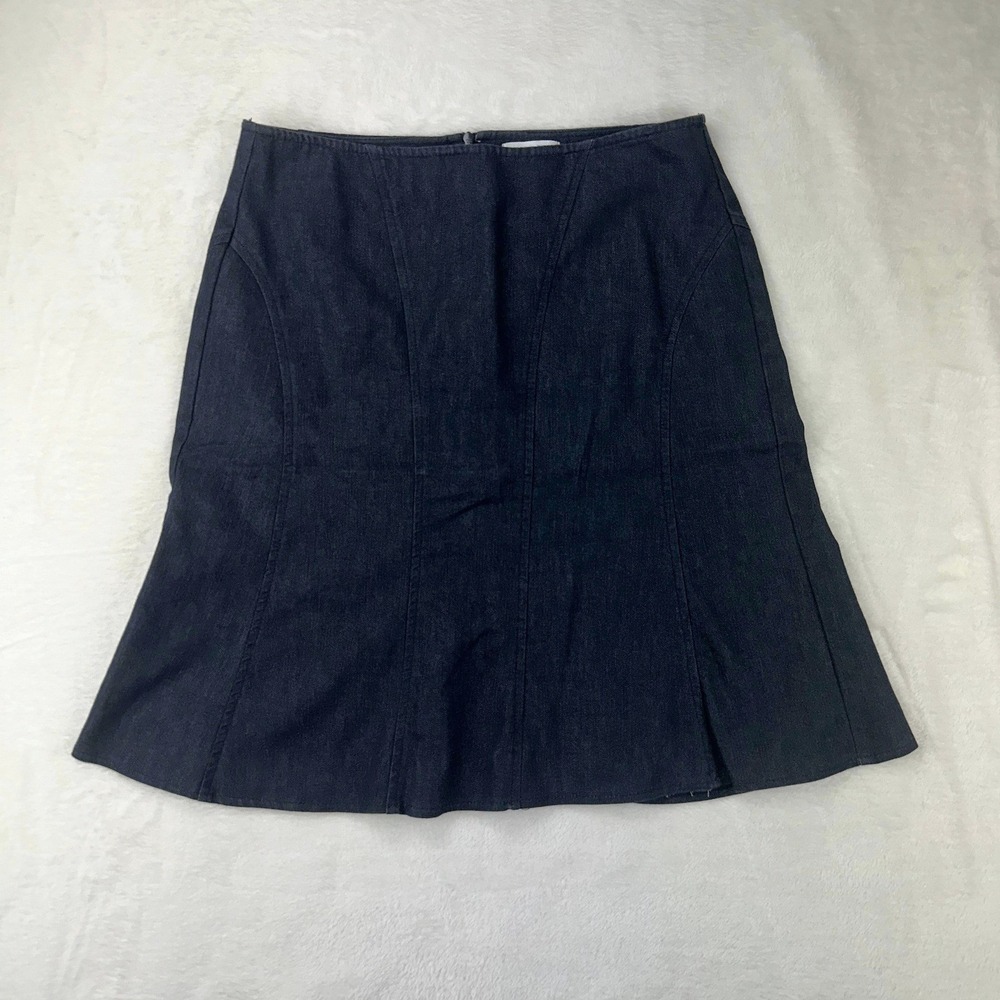 Fashion Bug Denim Skirt Womens 6 Dark Wash A-Line VTG Paneled Cotton Blend